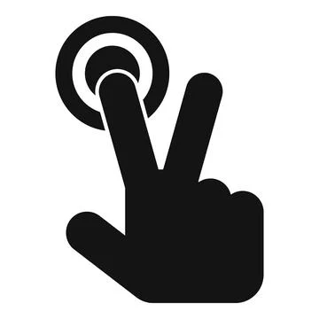 Hand touching screen with two fingers, multi touch gesture control Stock Illustration