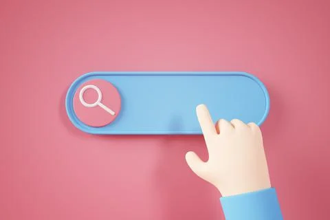 Hand touching search button Illustrazione stock