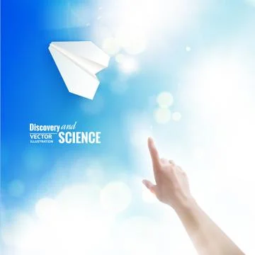 Hand touching sky. Stock Illustration