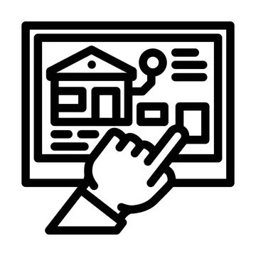 Hand touching smart home automation control panel Stock Illustration