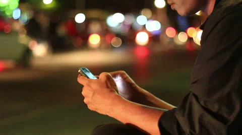 Hand touching smartphone.texting Stock Footage 57542652