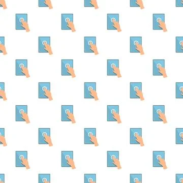 Hand touching tablet screen technology seamless pattern Stockillustratie