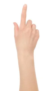 Hand touching virtual screen Stock Photos