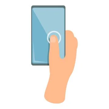 Hand touchscreen icon cartoon vector. Phone screen Stock Illustration