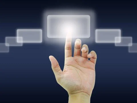 Hand touchscreen Stock Photos