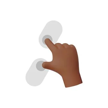 Hand touchscreen pinch gesture vector 3D icon, afro forefinger and thumb tap Illustrazione stock