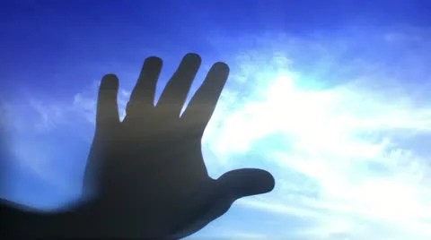 Hand Towards Bright Sky Stock Footage 22105680