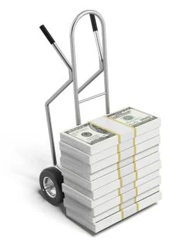 Hand Track with dollars Illustrazione stock