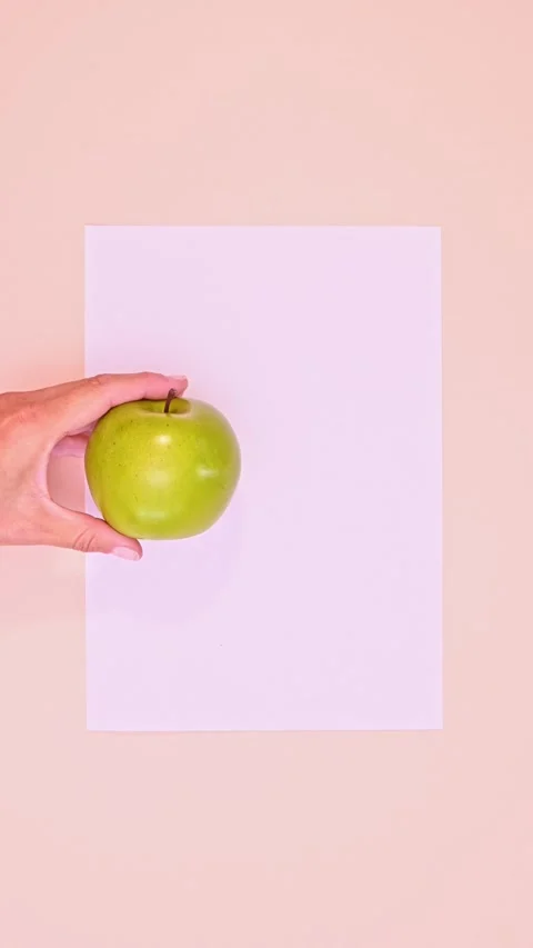 Hand Transforming Drawing into Real Apple Stop Motion Stock Footage 313053656