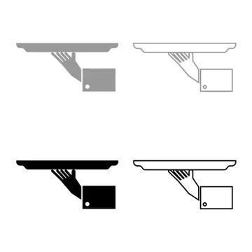 Hand with tray icon set grey black color Stock Illustration
