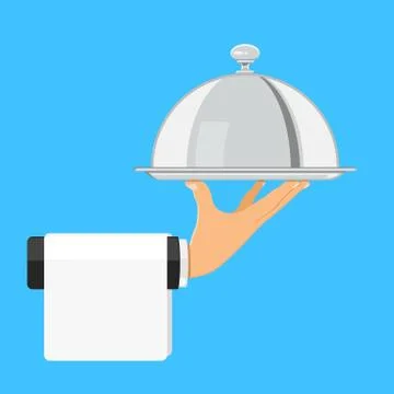 Hand with Tray Stock Illustration