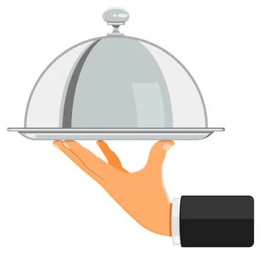 Hand with Tray Stock Illustration