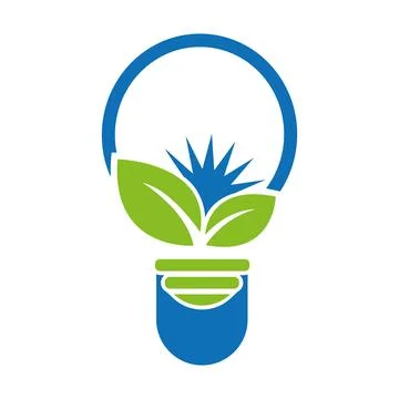Hand tree and bulb logo design. Natural products in Shape of Bulb Stock Illustration