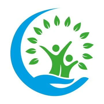 Hand Tree Ecology Logo Design Environment Vector Stock Illustration