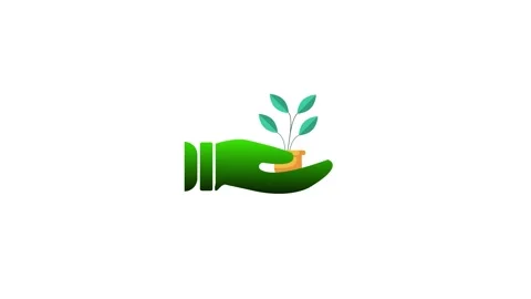 Hand with Tree Growing Icon Animation – 4K Nature Growth Motion. Stock Footage 286145165