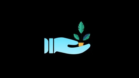 Hand with Tree Growing Icon Animation – 4K Nature Growth Motion. Stock Footage 286145172