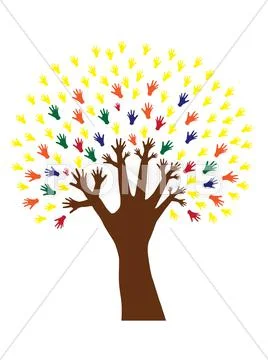 Hand tree Stock Illustration