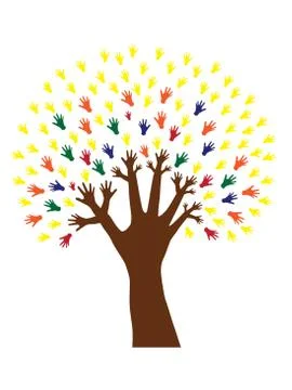 Hand tree Stock Illustration