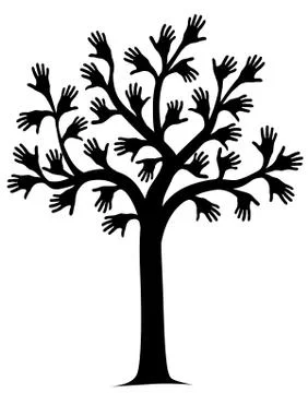 Hand tree Stock Illustration