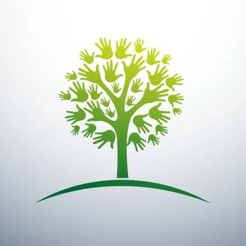 Hand tree Stock Illustration