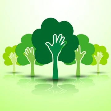 Hand tree Stock Illustration