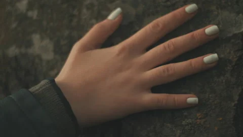 Hand on a tree trunk, nature Stock Footage 151934978