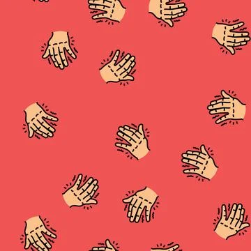 Hand tremors disease symptom vector seamless pattern Stock Illustration