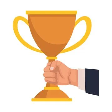 Hand with trophy cup Illustrazione stock