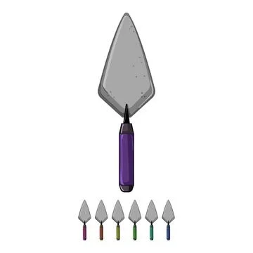 Hand trowel cement cartoon vector graphic Stock Illustration