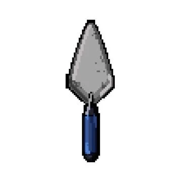 Hand trowel cement pixel art vector illustration Stock Illustration