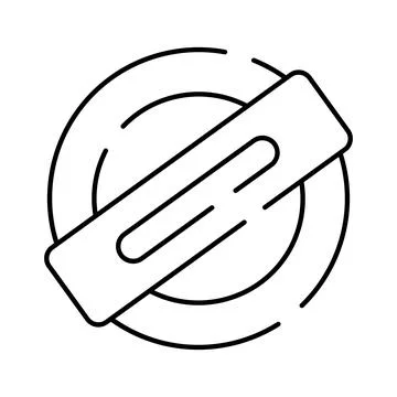 Hand trowel plastering tool line icon Ilustración de archivo