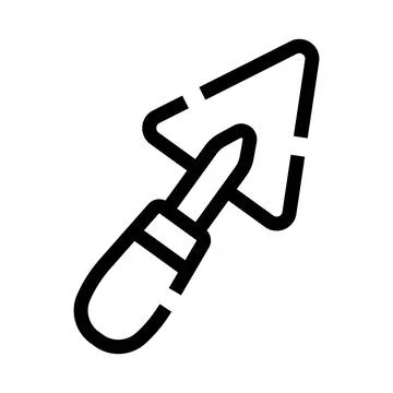 Hand trowel tool for construction and gardening icon Ilustración de archivo