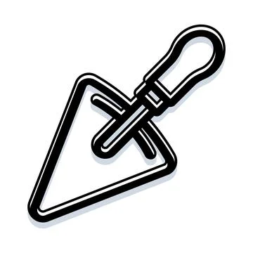 Hand trowel tool outline icon illustration Stock Illustration