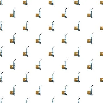 Hand truck with box pattern Stock Illustration