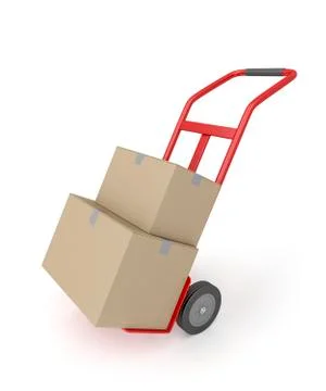Hand truck with boxes イラスト素材
