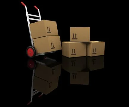 Hand truck with boxes Stock Illustration