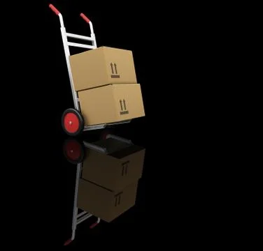 Hand truck with boxes Stock Illustration