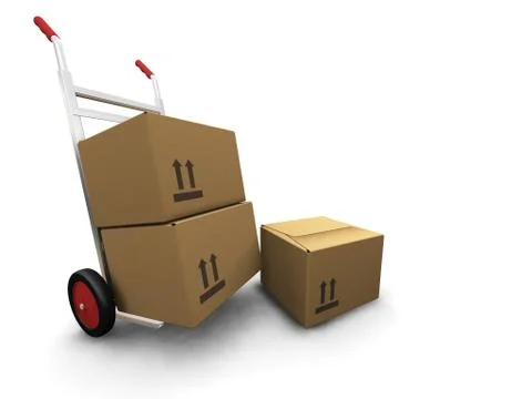 Hand truck with boxes Stock Illustration