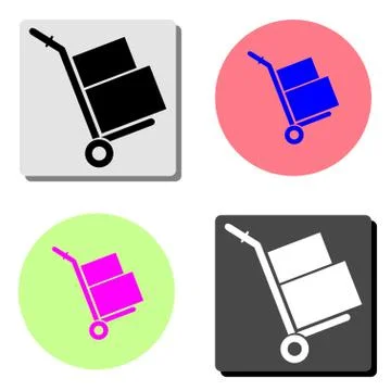 Hand truck. flat vector icon Stock Illustration
