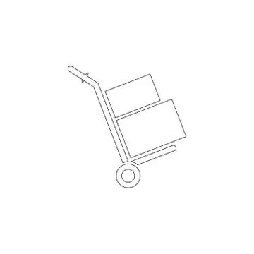 Hand truck. flat vector icon Stock Illustration