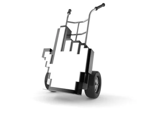 Hand truck with internet cursor Illustrazione stock