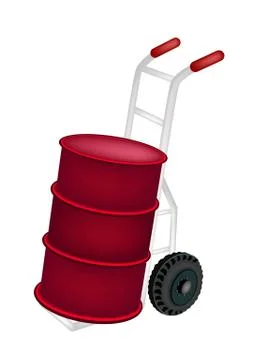 A Hand Truck Loading An Oil Drum Illustrazione stock