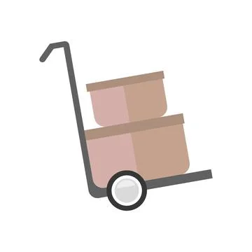 Hand truck with parcels. Vector Stockillustratie