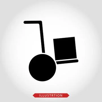 Hand truck. simple flat vector icon illustration. black symbol - editable str Stock Illustration