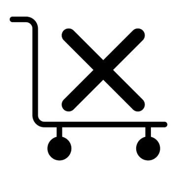 Hand truck without cargo solid icon. Empty luggage trolley vector illustration 스톡 일러스트