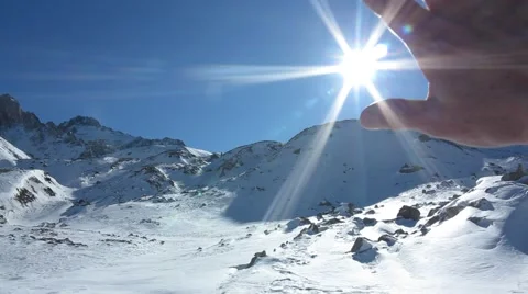 Hand trying to protect sunlight Stock Footage 59707720