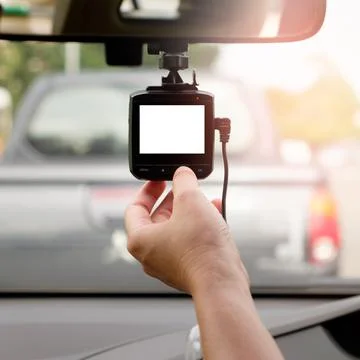 Hand-tuning car camera for safety on the road accident Stock Photos