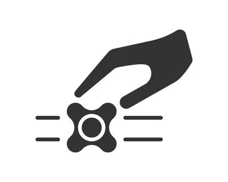 Hand turning a control knob, symbolic of adjustments, precision, or influen.. 스톡 일러스트