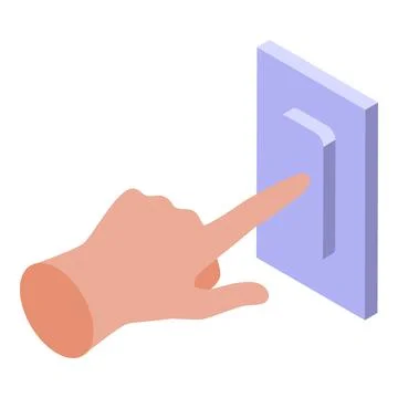 Hand turning on light switch, electricity control concept Stock Illustration