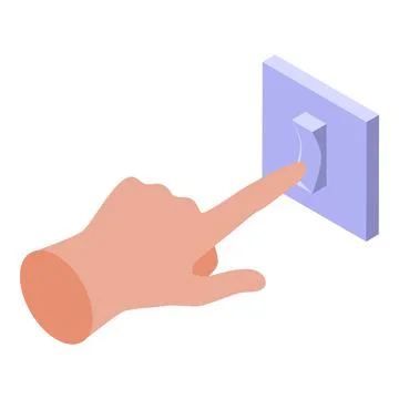 Hand turning on light switch, energy saving concept Stock Illustration
